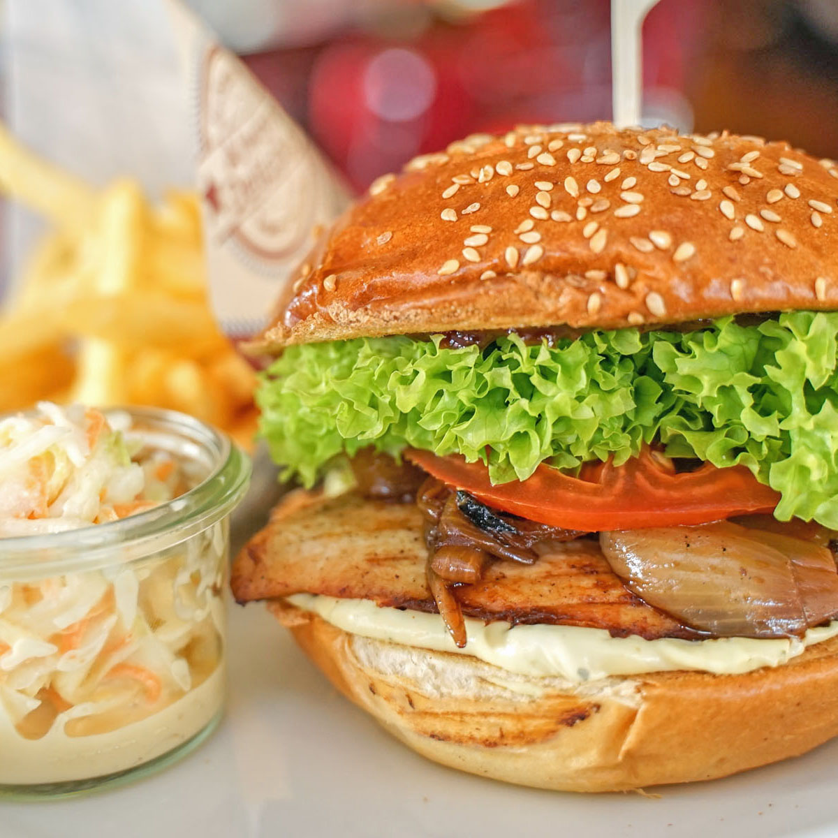 South Carolina Cheesy Chicken Burger