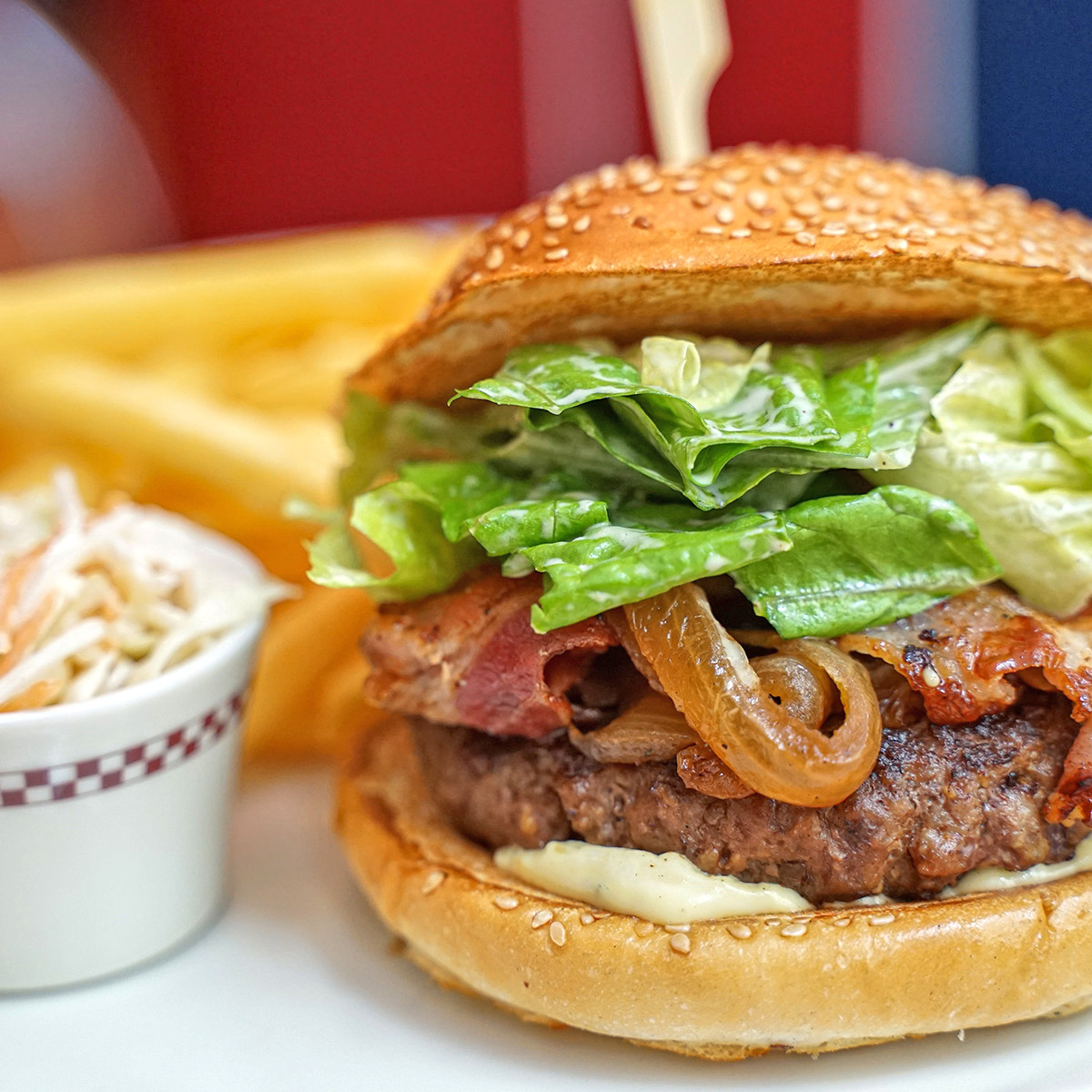 caesar beef burger Q caesar beef burger Q